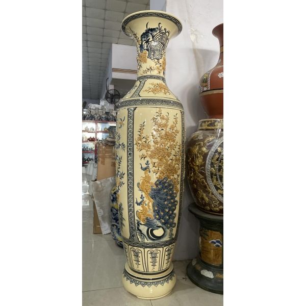 LỤC BÌNH TỨ QUÝ  ĐẮP NỔI MEN RẠN CAO CẤP