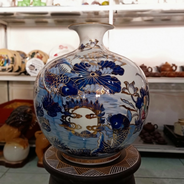 BÌNH HÚT TÀI LỘC CÁ CHÉP ĐÔI