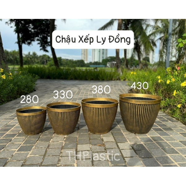 CHẬU XẾP LY ĐỒNG