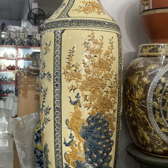 LỤC BÌNH TỨ QUÝ  ĐẮP NỔI MEN RẠN CAO CẤP