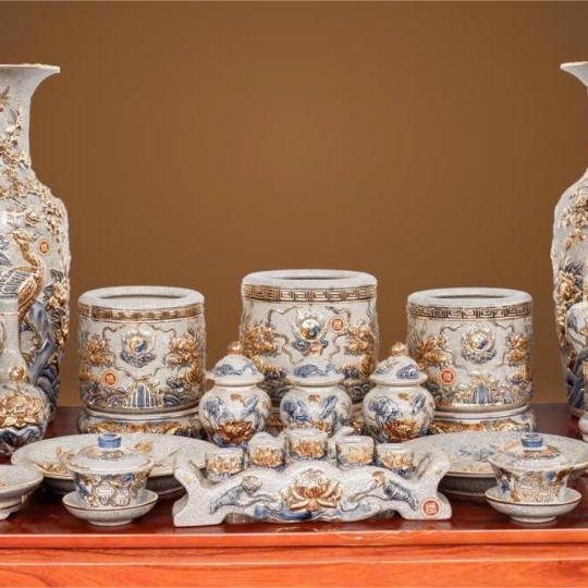 BỘ ĐỒ THỜ THẦN LINH VẼ VÀNG CAO CẤP