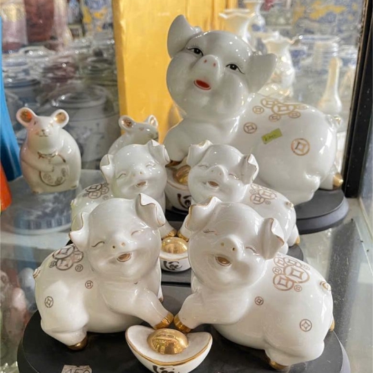 BỘ TƯỢNG HEO TRANG TRÍ TÀI LỘC